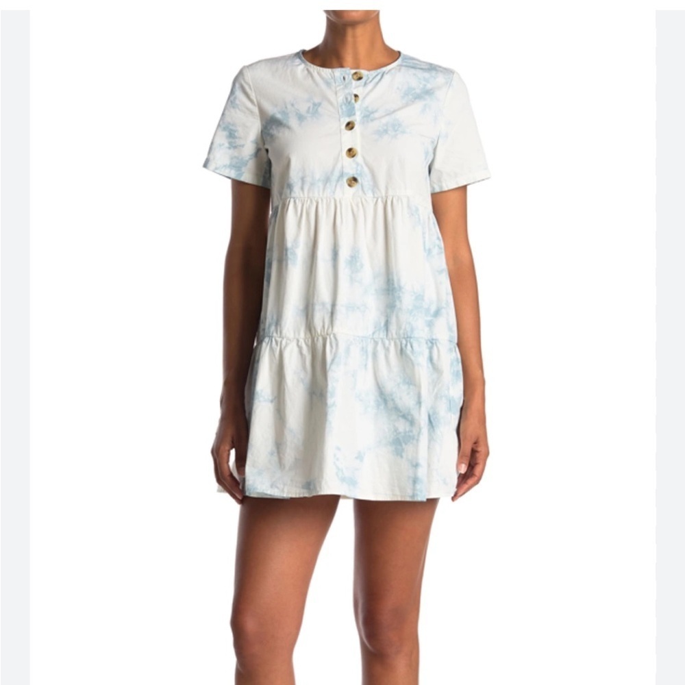 Madewell Sky Blue Tie-Dye Mini Dress